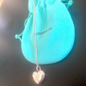 Tiffany Sterling Silver I Love You Heart Locket Necklace